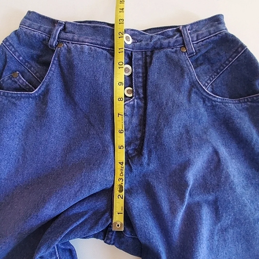 7256 * Gitano Vintage Button Fly Tapered Leg Jeans Purple Size 14 80s - Picture 10 of 11